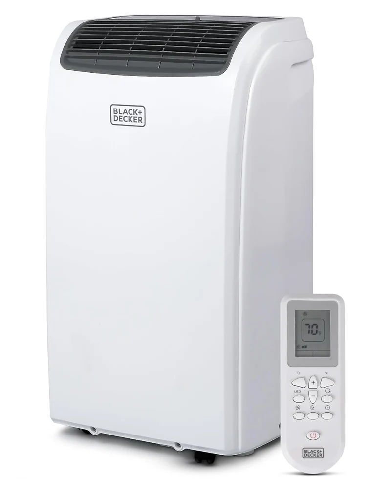 BLACK+DECKER Smart Portable Air Conditioner, 12,000 BTU for Rooms up to 550 Sq. Ft., Smart Portable AC with Follow Me Remote and Window Kit, BPACT12WT, White