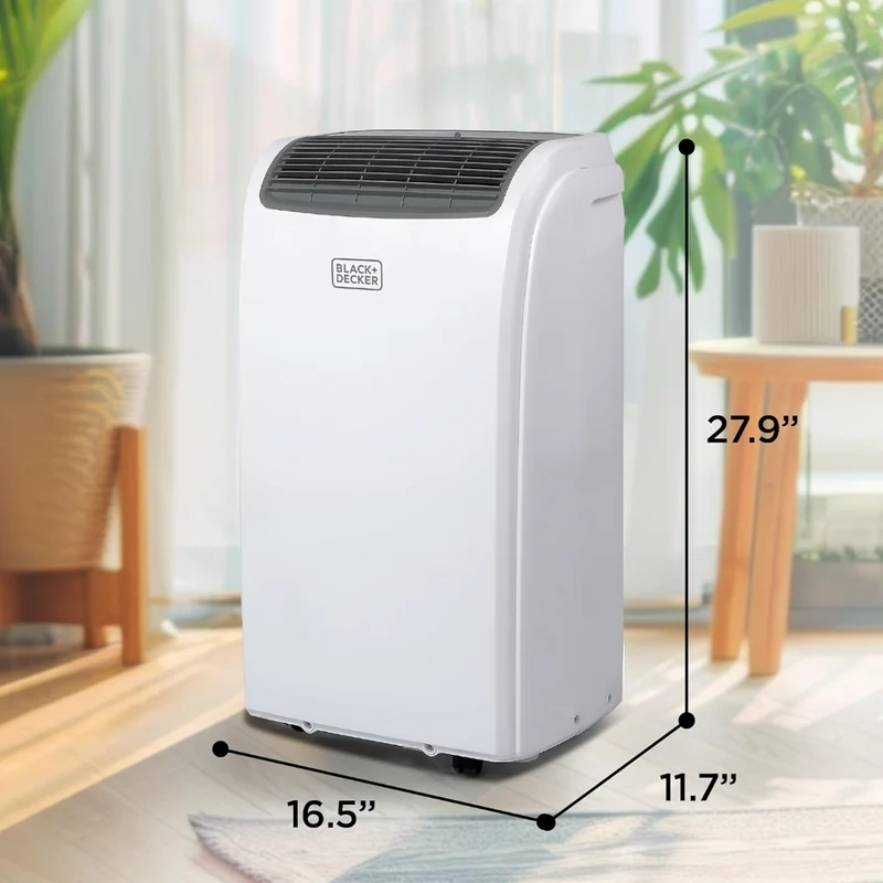 BLACK+DECKER Smart Portable Air Conditioner, 12,000 BTU for Rooms up to 550 Sq. Ft., Smart Portable AC with Follow Me Remote and Window Kit, BPACT12WT, White