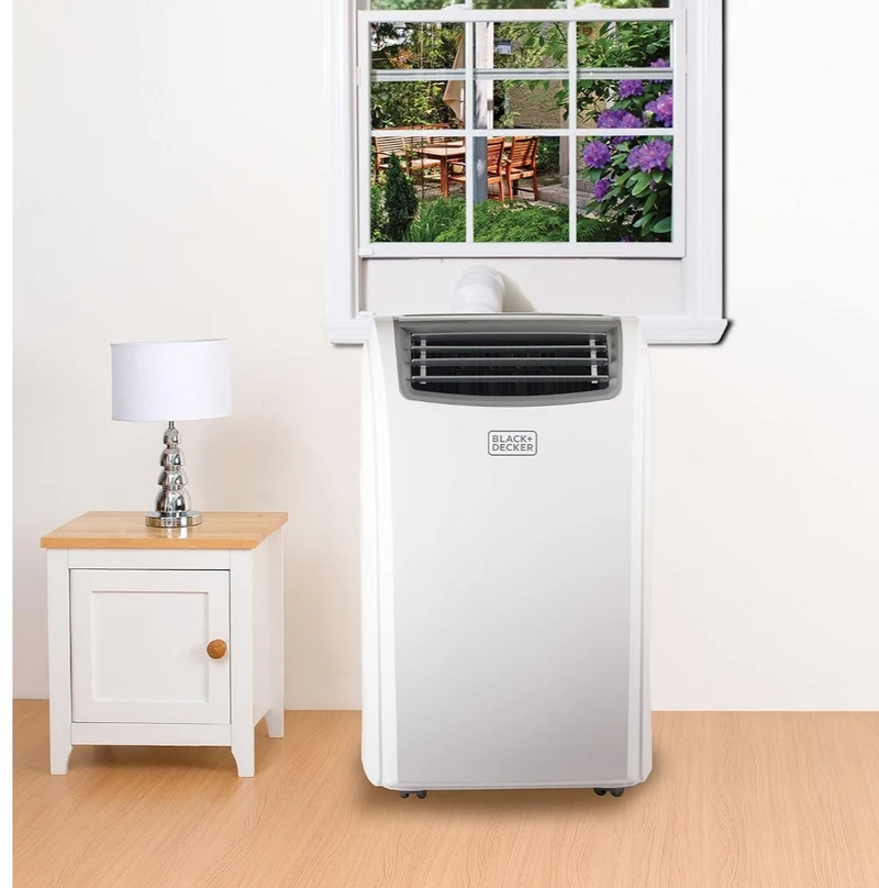 BLACK+DECKER Smart Portable Air Conditioner with Heat, 12,000 BTU Cooling, 9,000 BTU Heating for Rooms up to 550 Sq. Ft., Follow Me Remote, BPACT12HWT, White