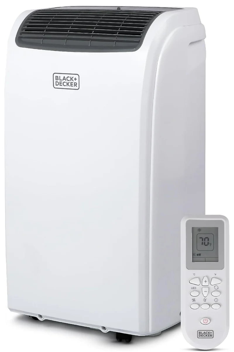 BLACK+DECKER Smart Portable Air Conditioner, 14,000 BTU for Rooms up to 700 Sq. Ft., Smart Portable AC with Follow Me Remote and Window Kit, BPACT14WT, White