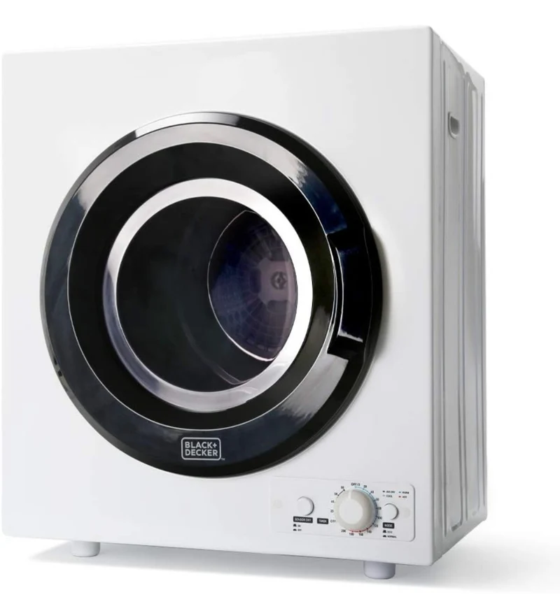 BLACK+DECKER Compact Dryer for Standard Wall Outlet, Small, 4 Modes - 13.2 lbs. (White)