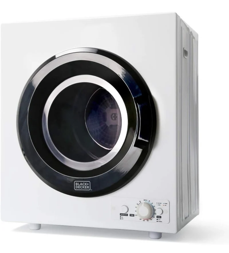 BLACK+DECKER BCED26 Compact Dryer for Standard Wall Outlet, Small, 5 Modes, Load Volume 8.8 lbs., White