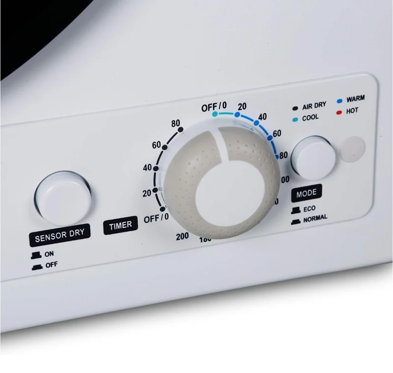 BLACK+DECKER BCED26 Compact Dryer for Standard Wall Outlet, Small, 5 Modes, Load Volume 8.8 lbs., White