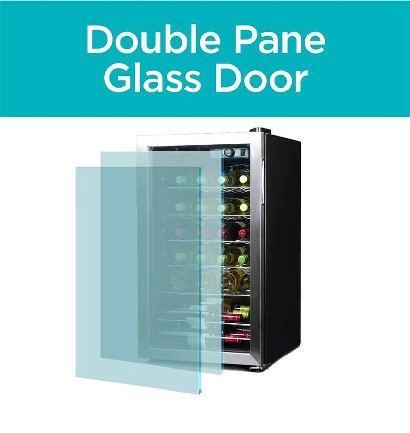 BLACK+DECKER 26 Bottle Wine Fridge with Interior Light and Mechanical Temperature Control, Compressor Cooling Wine Cooler Refrigerator with 4 Wine Racks and 1 Flat Shelf, Wine Bottle Chiller