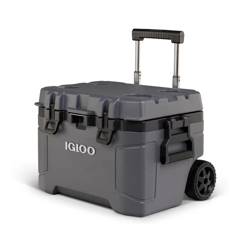 Igloo Trailmate 52Qt Wheeled Cooler, Insulated Hard Shell Ice Chest - Carbonite