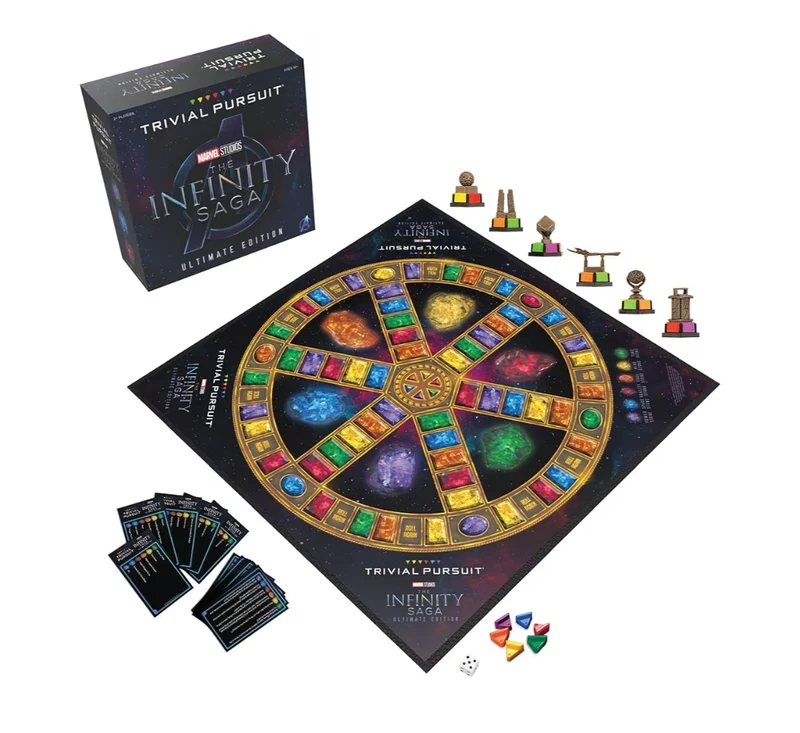 Trivial Pursuit: Marvel Cinematic Universe Ultimate Edition | Officially Licensed | Collectible Trivia Board Game Featuring 6 Infinity Stone Location Movers, 1800 Questions, MCU Phases 1-3