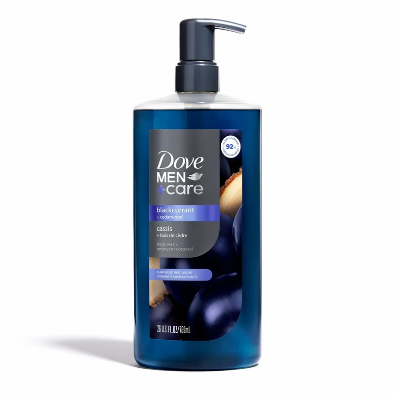 DOVE MEN + CARE Blackcurrant + Cedarwood Plant-Based Moisturizing Body Wash for Men (26oz) - 1PK