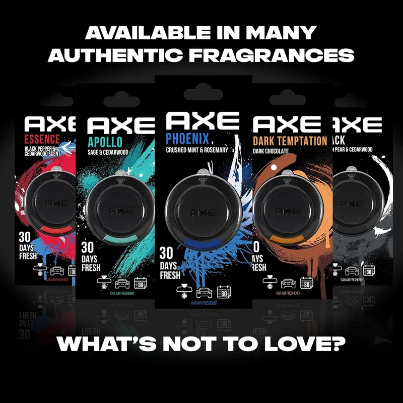 AXE Apollo Scent 3D Hanging Gel Car Air Freshener 30 day Fresh - (Pack of 2)