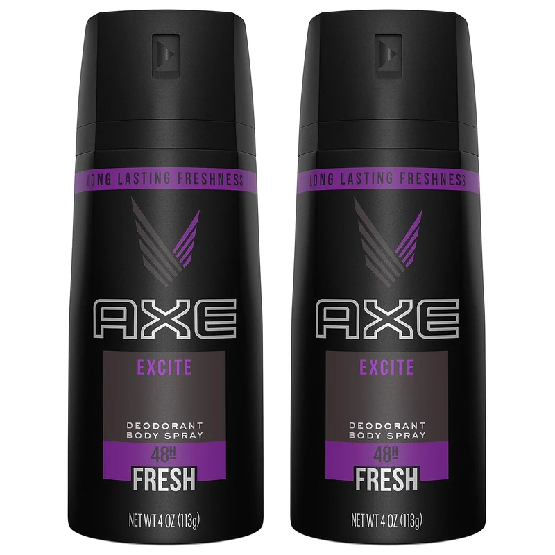AXE Body Spray for Men, Excite All Day Fresh, 4oz (Pack of 2)