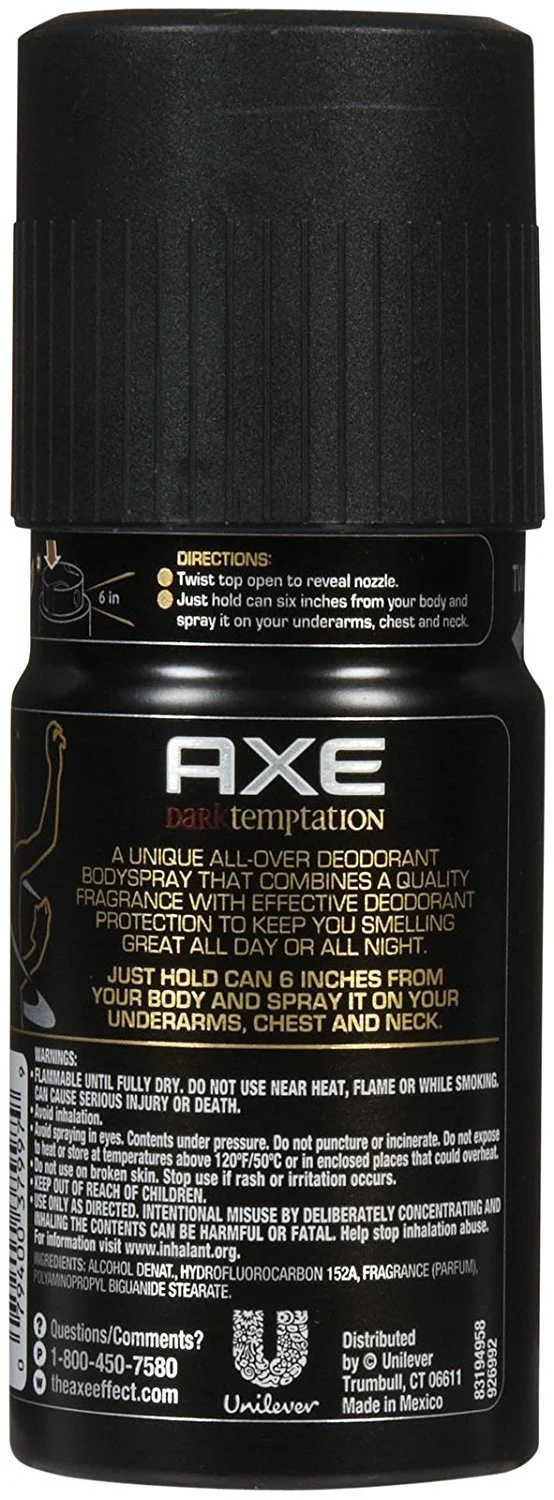 AXE Body Spray for Men 48HR High Definition Scent - Dark Temptation - (2 pk)