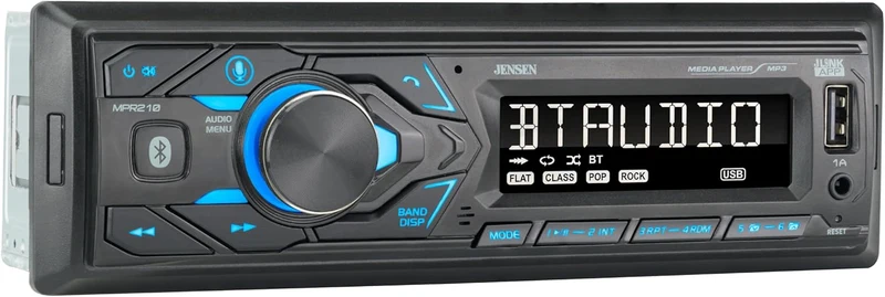 MPR210 LCD Single DIN Car Stereo Radio Bluetooth Hands Free Calling & Music Streaming, AM/FM Radio | USB Playback & Charging