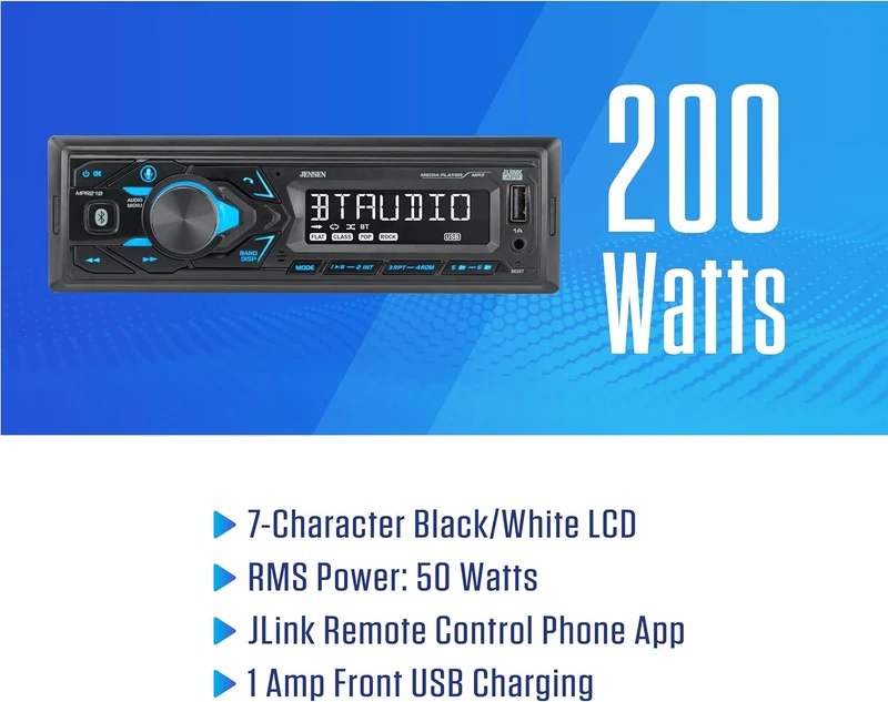 MPR210 LCD Single DIN Car Stereo Radio Bluetooth Hands Free Calling & Music Streaming, AM/FM Radio | USB Playback & Charging