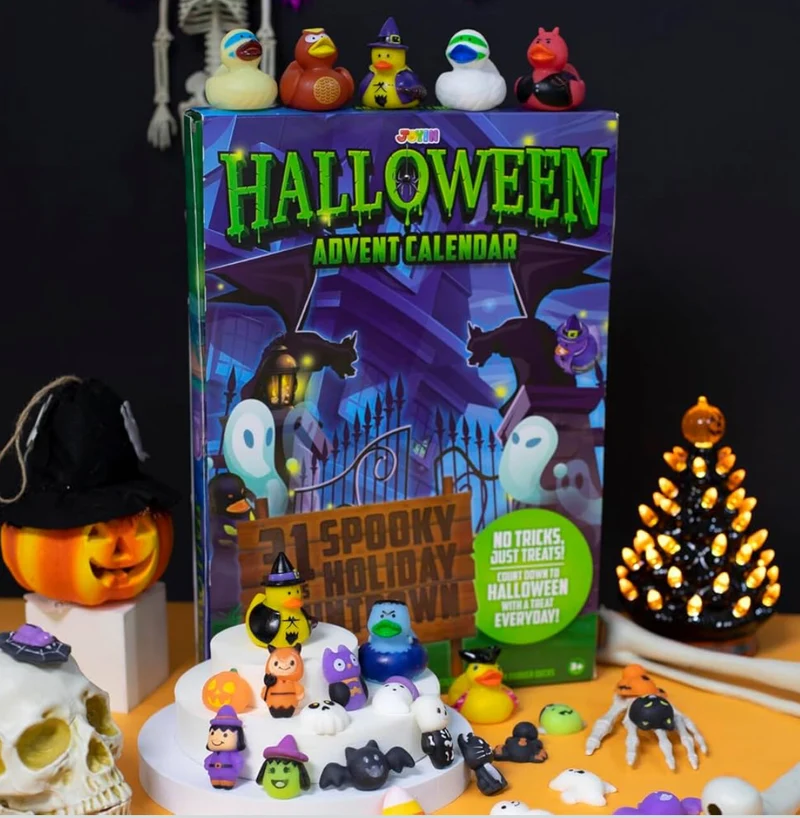 JOYIN Halloween Advent Calendar 2025 with Surprise Toy, 31 Days Holiday CountDown to Halloween with Mochi and Surprise Rubber Duck,Countdown Calendar Toy for Kid Party Favor Supply, Trick or Treating