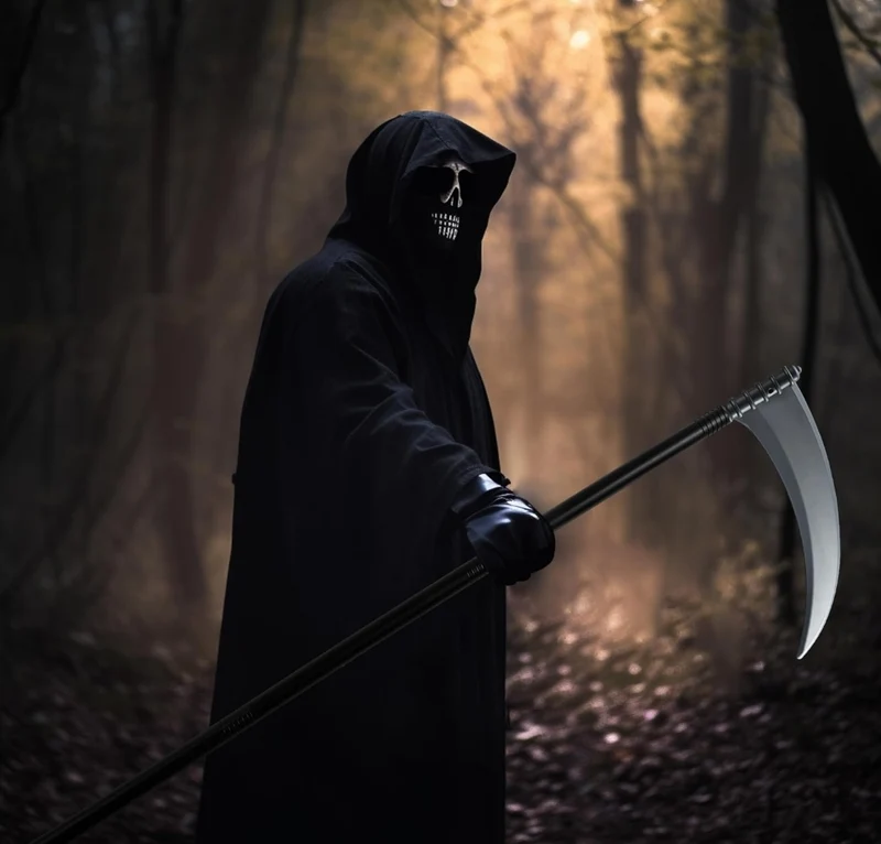Spooktacular Creations Halloween Grim Reaper Scythe Accessories, 52 inch Grim Reaper's Weapon for Halloween Party, Pretend Play Costume