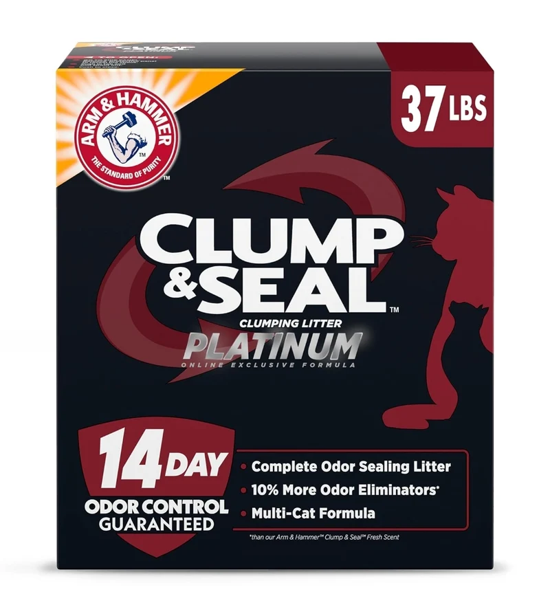 ARM & HAMMER Clump & Seal Platinum, Complete Odor Sealing Clumping Cat Litter (37 Lbs)