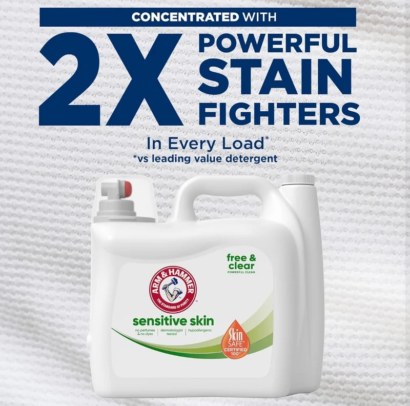 ARM & HAMMER Sensitive Skin Free Clear, 170 Loads Liquid Laundry Detergent (170 Fl oz)