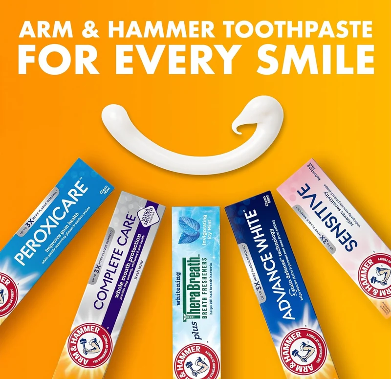 ARM & HAMMER Toothpaste Plus TheraBreath Breath Fresheners, Invigorating - ICY Mint Flavor 5.5 Oz (Pack of 2)
