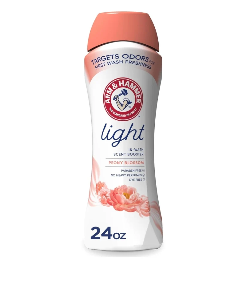 ARM & HAMMER Light In-Wash Scent Booster, No Heavy Perfumes, No Dyes, No Parabens - Peony Blossom Scent (24 Oz)