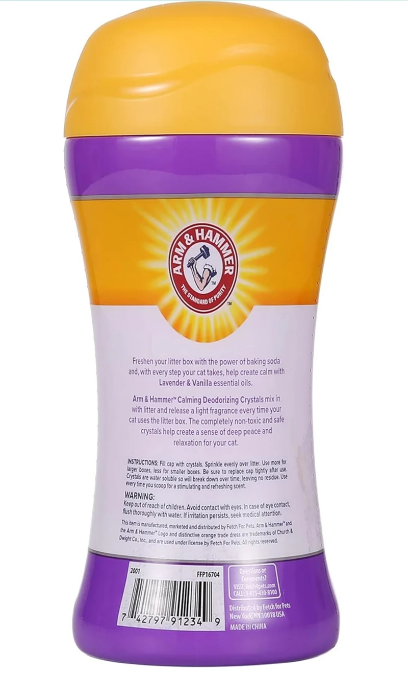 Arm & Hammer Cat Crystal Deodorizer for Litter Box - Calming Lavender & Vanilla Scented Cat Litter Smell Eliminator -(15 Oz)