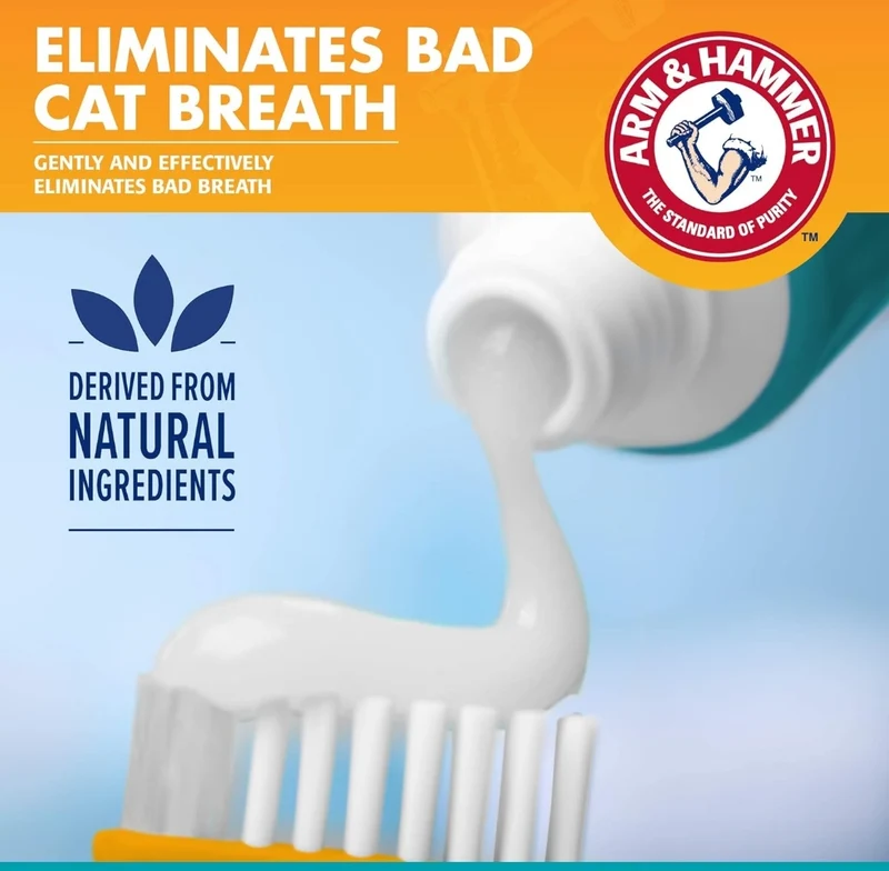 Arm & Hammer for Pets Dental Kit for Cats - 3 Piece Set Includes Toothpaste Fingerbrush Tasty Tuna Flavor(2.5 oz)