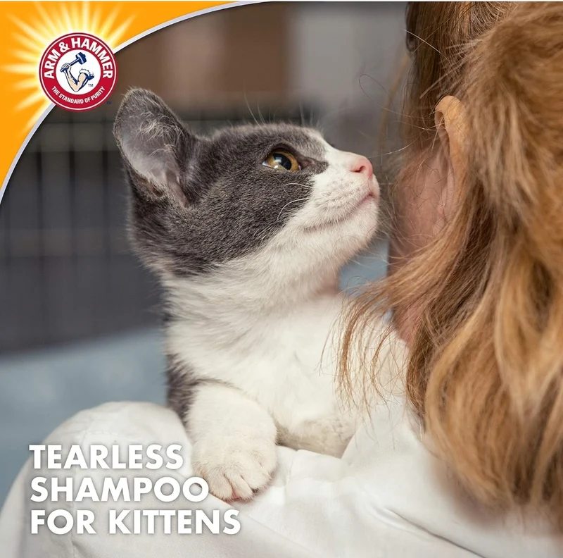 Arm & Hammer Tearless Kitten Shampoo for Cats Natural Cat Shampoo for Odor Control (20Oz) (Pack of 1)