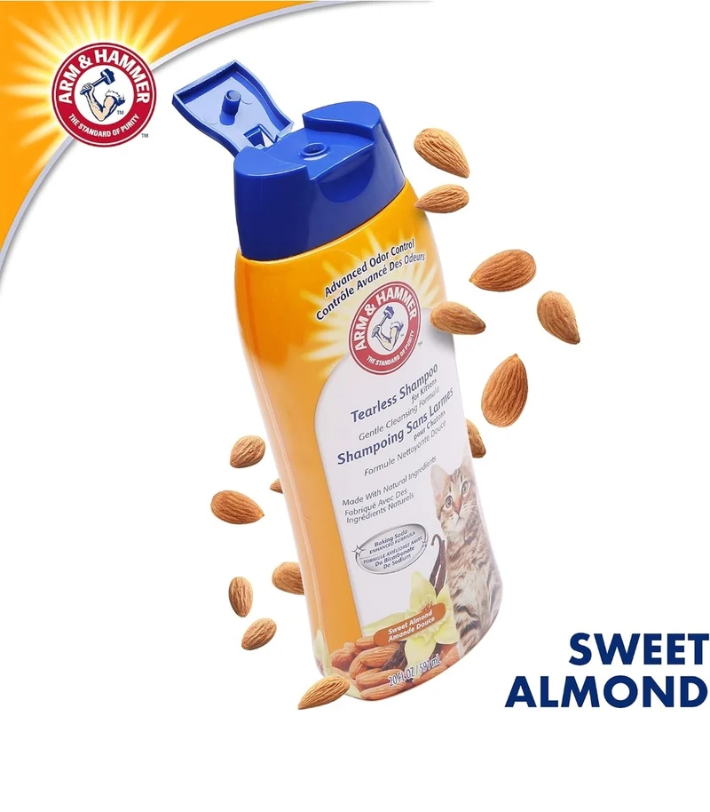 Arm & Hammer Tearless Kitten Shampoo for Cats Natural Cat Shampoo for Odor Control (20Oz) (Pack of 1)