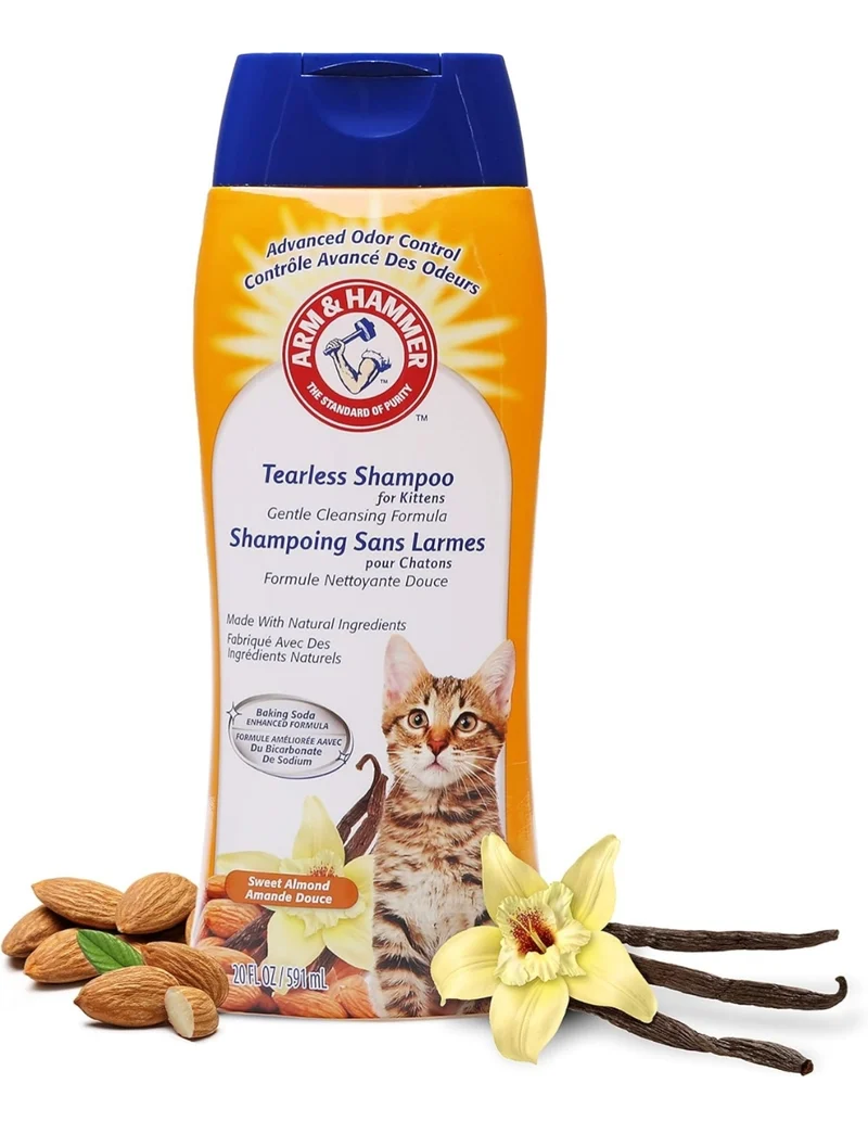 Arm & Hammer Tearless Kitten Shampoo for Cats Natural Cat Shampoo for Odor Control (20Oz) (Pack of 1)