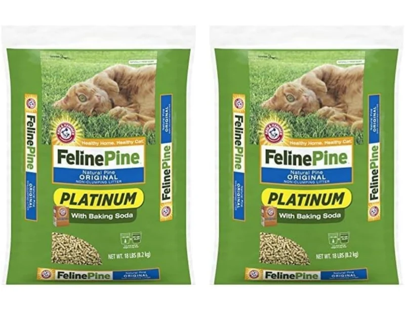Feline Pine Platinum Non-Clumping Cat Litter 18lb. (Pack of 2)