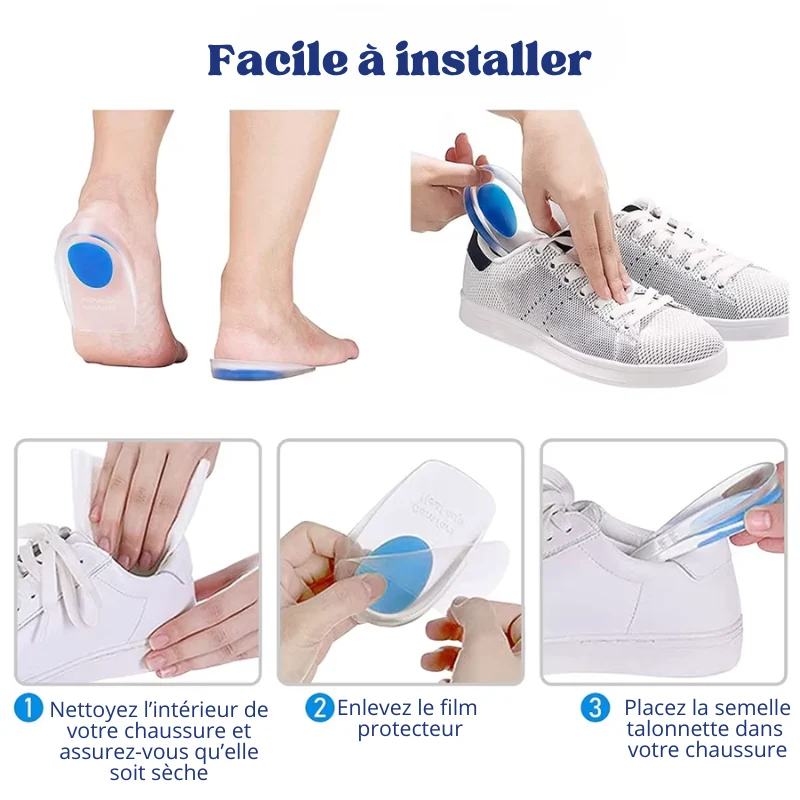 Semelle Talonnette en Gel Anti-douleurs