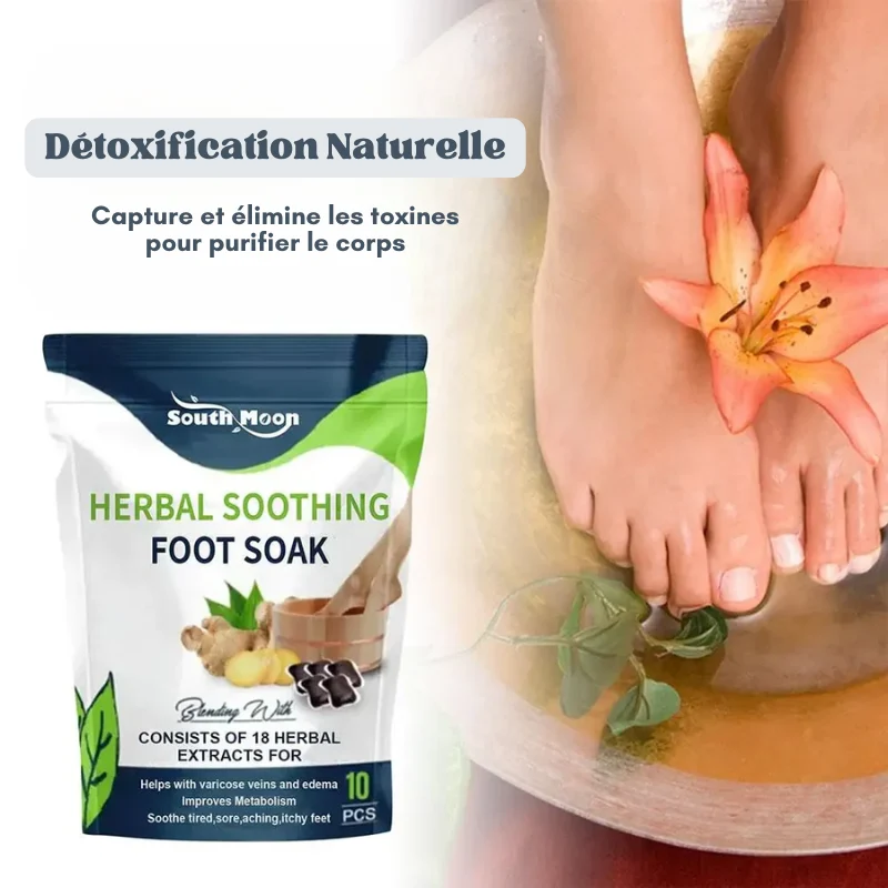 10x Capsules Bain de Pieds Lymphatiques 18 Plantes Naturelles