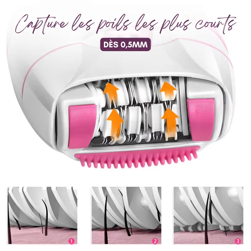 Épilateur électrique à 2 Vitesses & LED USB