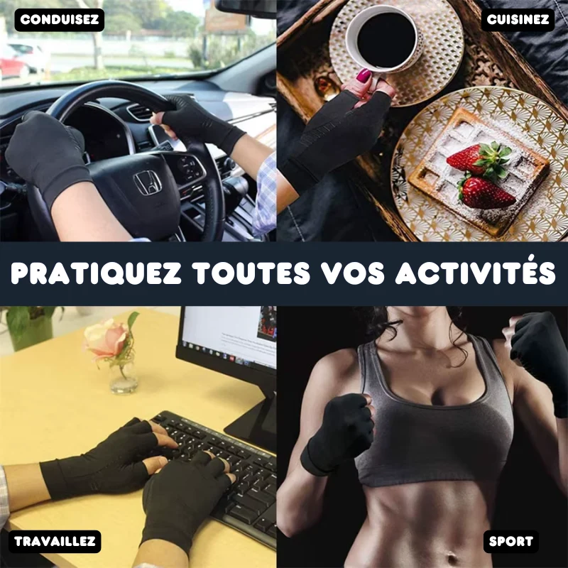 Gants de thérapie anti-arthrose réglables