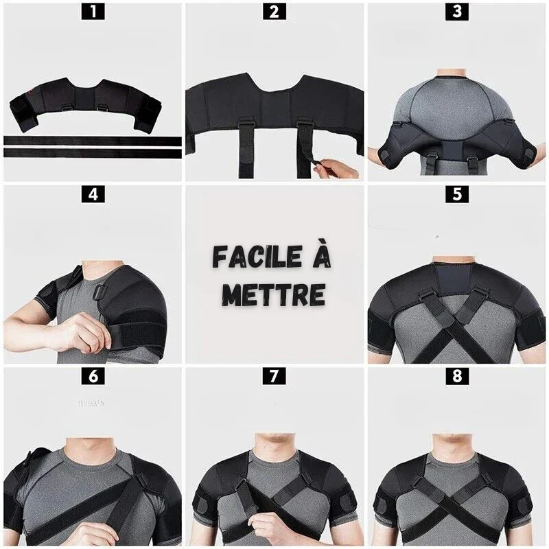 Double attelle d'épaules à compression croisée et sangles réglables