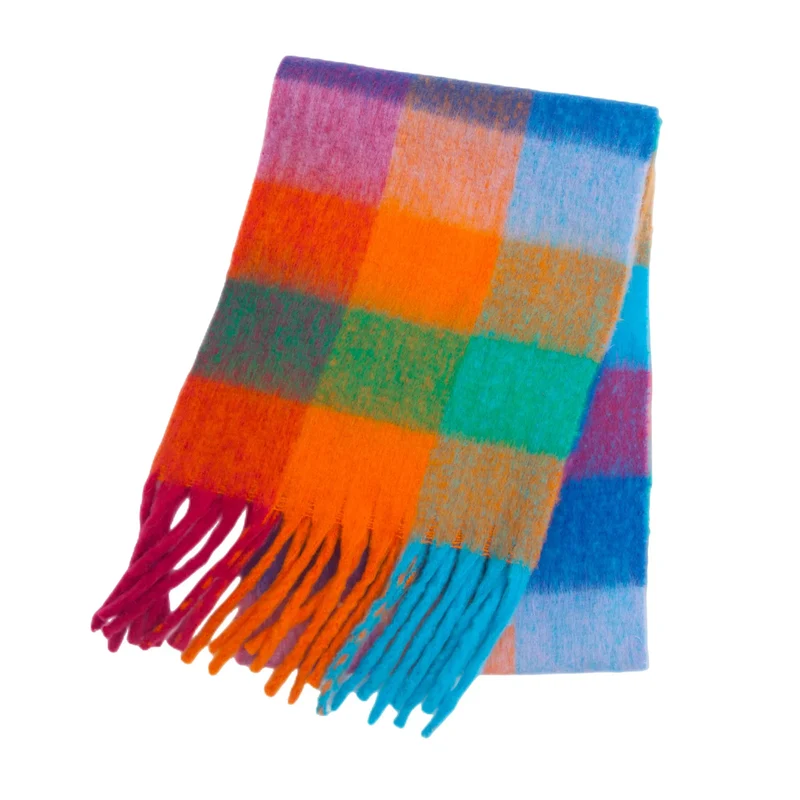 Grande écharpe épaisse en cachemire - Motifs Carreaux