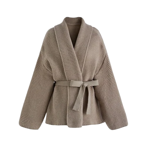 Cardigan en maille avec ceinture à nouer