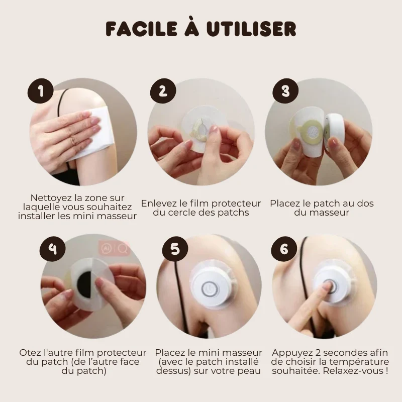 3x Mini Masseurs Chauffants Technique de la Moxibustion