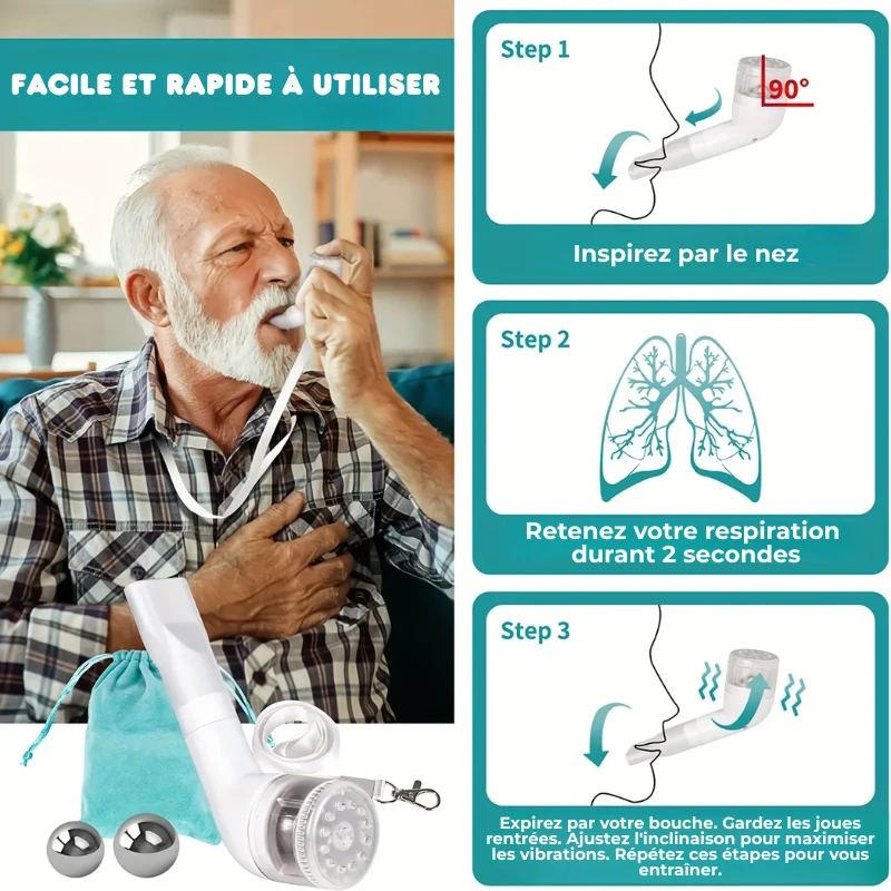 AIRLUNG - Entraîneur de Thérapie Respiratoire - Billes 3 Résistances