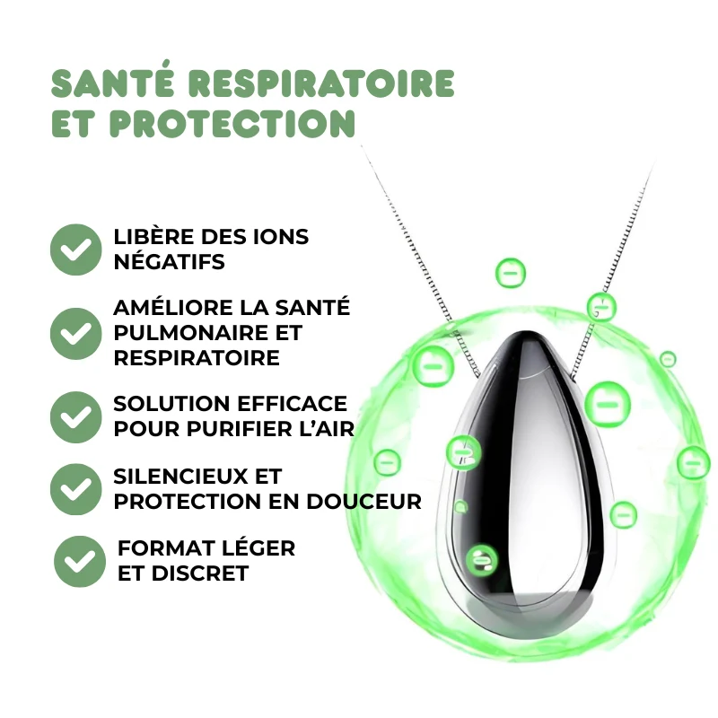 Collier Mini Purificateur d'Air Portable