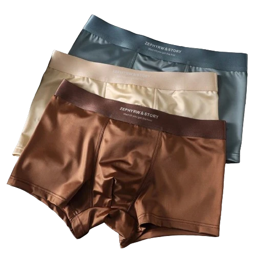Lot de 3 Boxers en Soie glacée Doux & Respirants