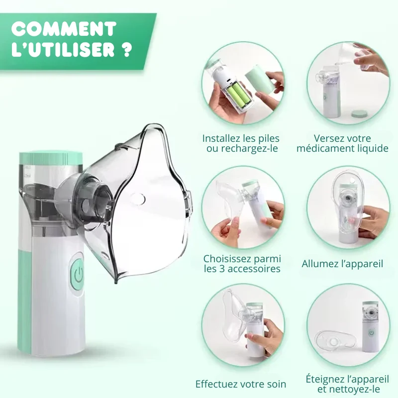 Mini Nébuliseur Médical - Idéal pour maladies respiratoires