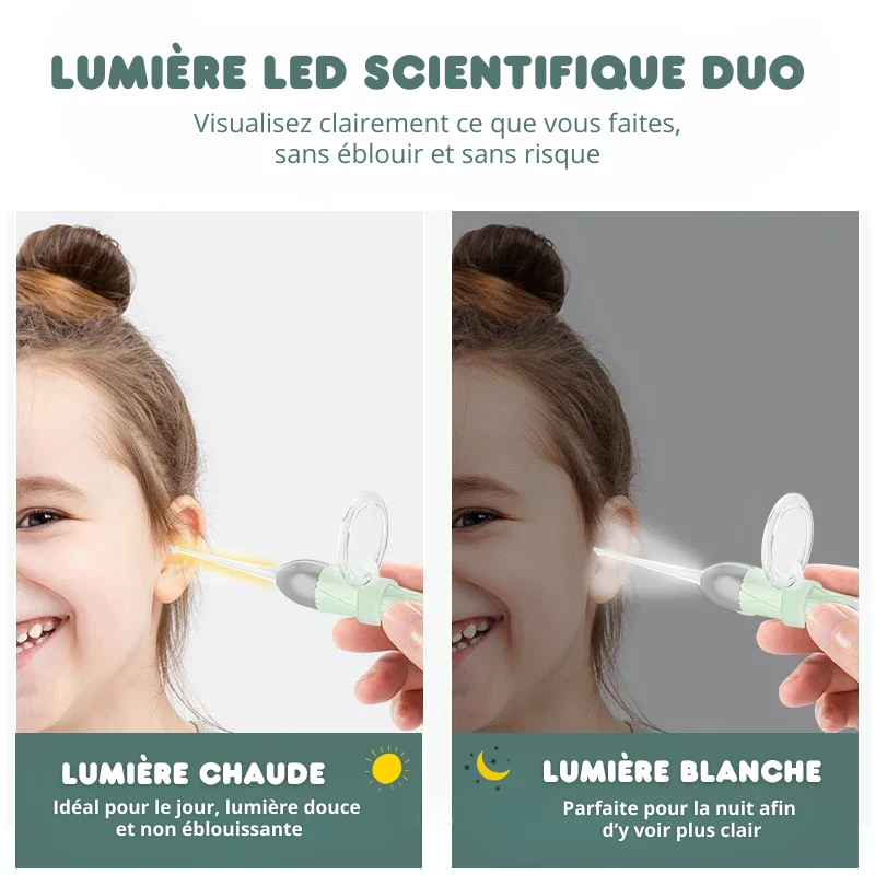 Ensemble de Nettoyeur d'Oreilles avec Loupe & LED - 3PCS