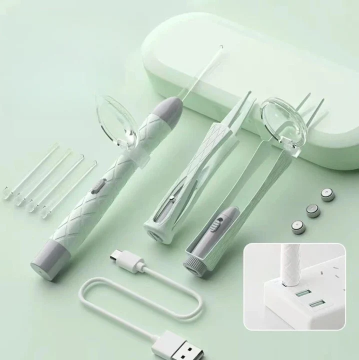 Ensemble de Nettoyeur d'Oreilles avec Loupe & LED - 3PCS