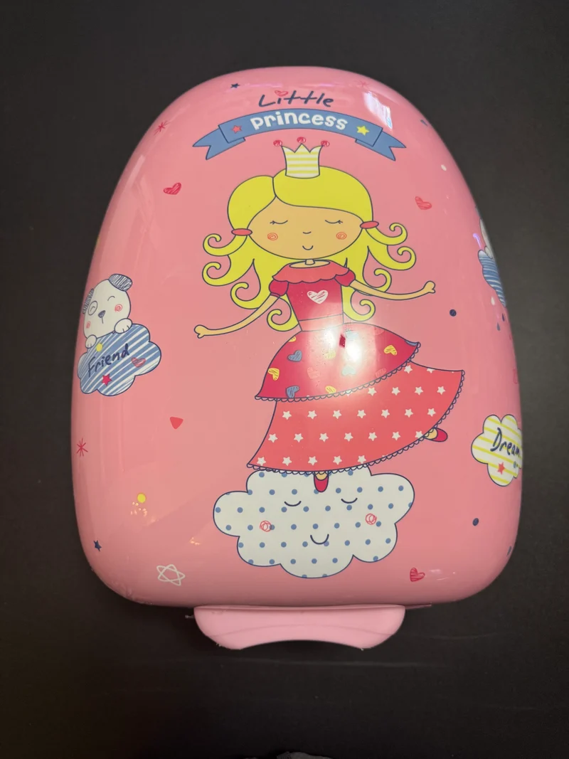 Kids Pink Rolling Princess Luggage Suitcase Carry On Travel Case
