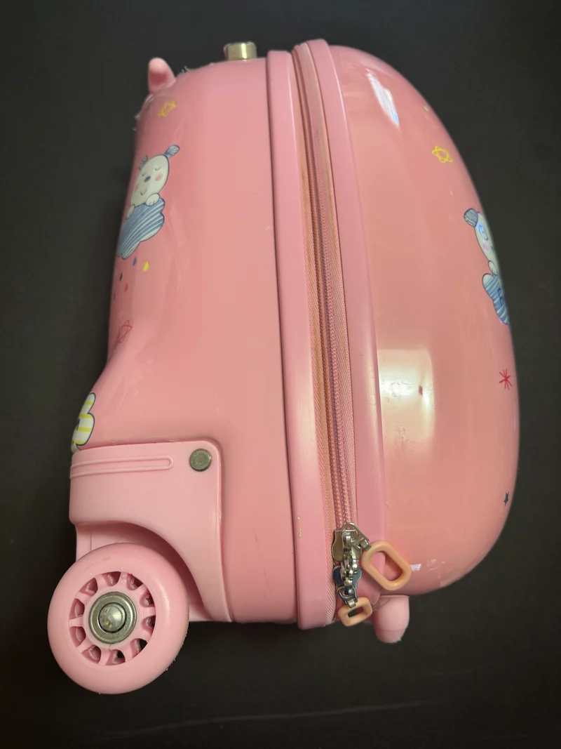 Kids Pink Rolling Princess Luggage Suitcase Carry On Travel Case