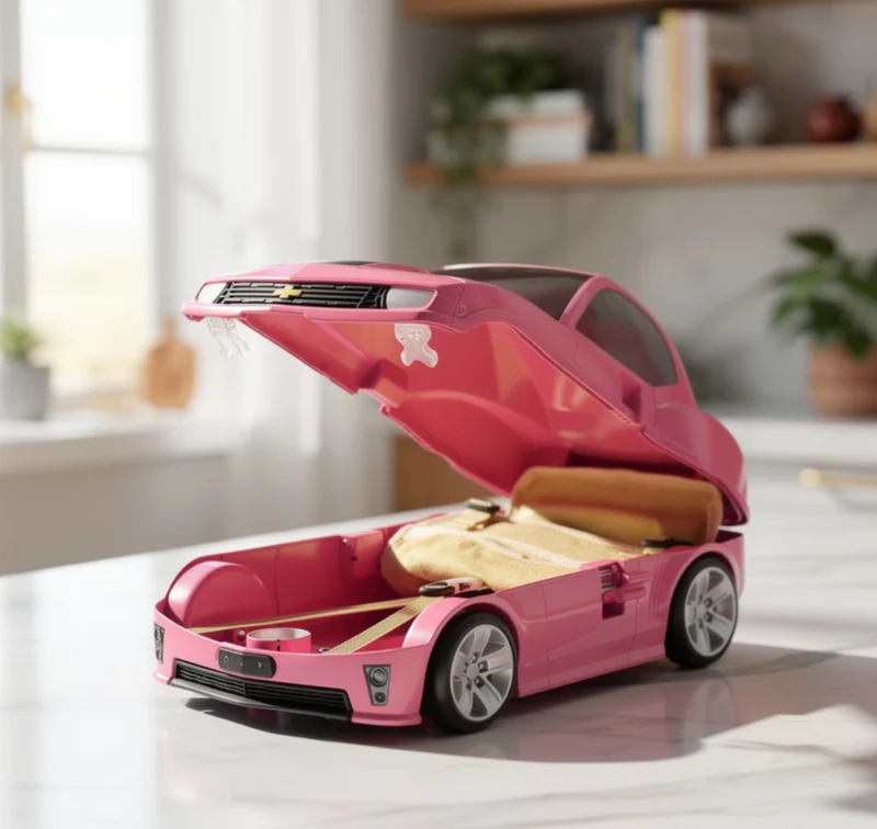 Pink Bumblebee Camaro Rolling Backpack Trolley Luggage for Kids