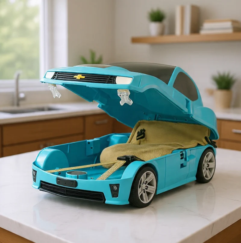 Blue Bumblebee Camaro Rolling Backpack Trolley Luggage for Kids