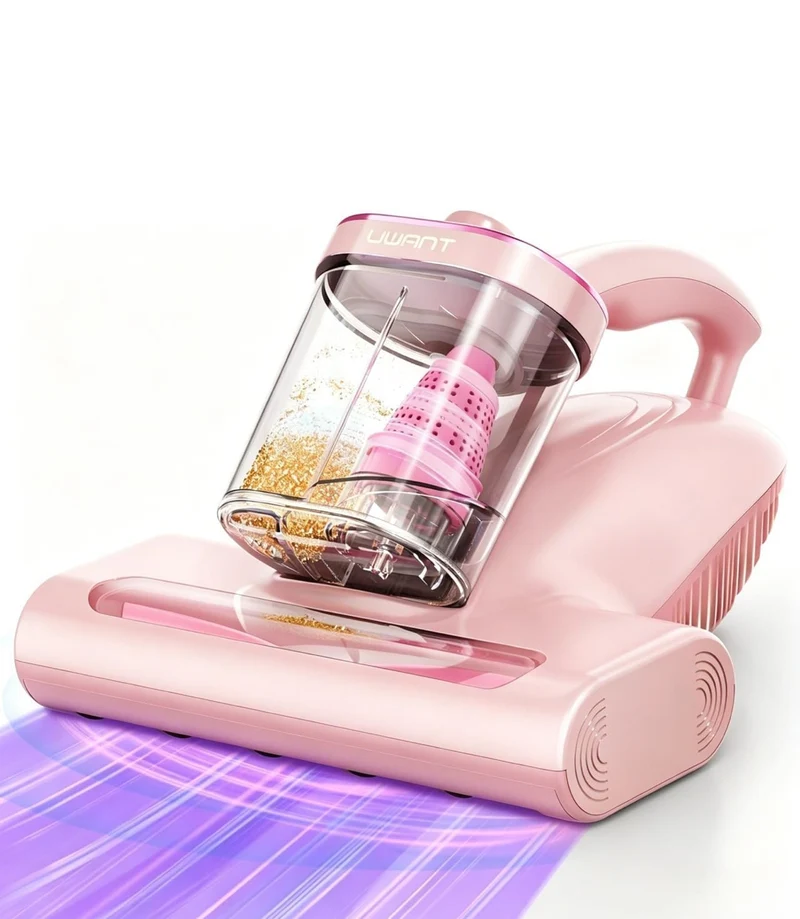 Light Mattress Vacuum Cleaner w/ 16Kpa Suction Metal Roller 253.7nm Uv-c 36000RPM/Min 149℉ Heating HEPA Filter & Ultrasonic