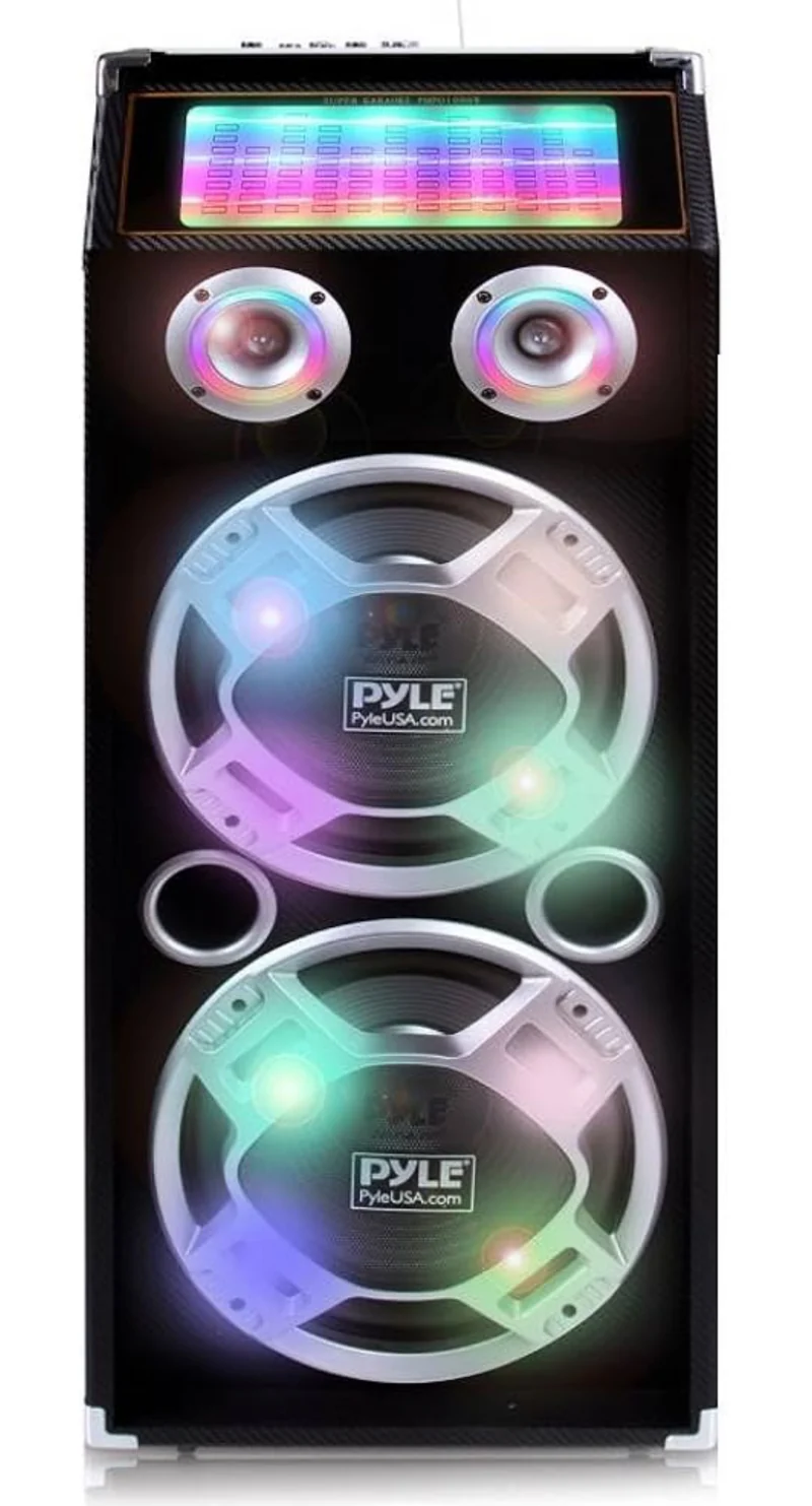 Wireless Portable High Powered Bluetooth Active PA Speaker System - 1000W Compatible Outdoor Sound Speaker w/ USB SD MP3 FM Radio AUX RCA LED DJ Lights