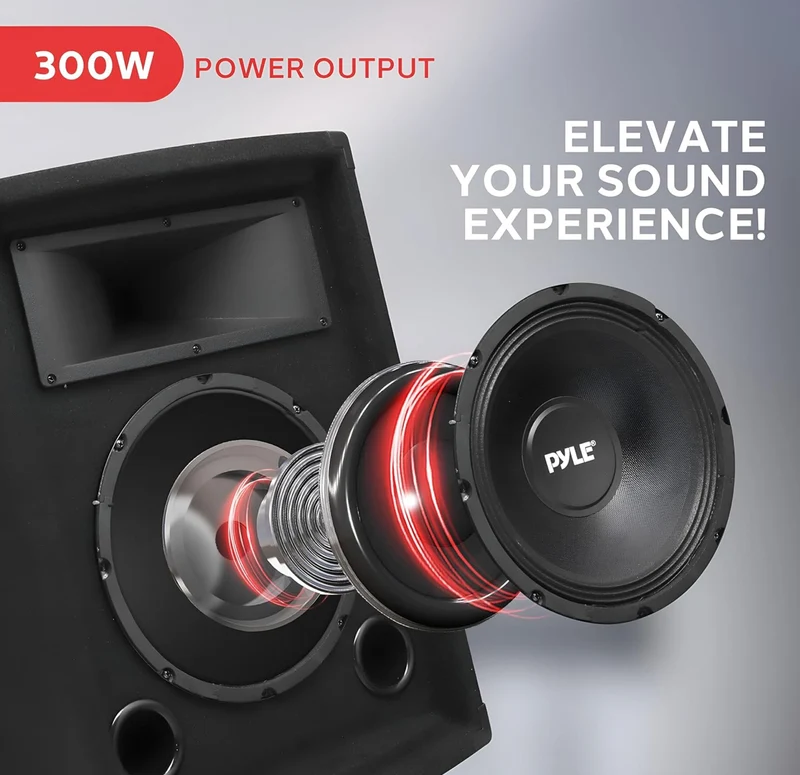 PRO 500Watt Outdoor Sound System Vehicle Stereo Speakers w/ 10" Woofer, 1.5" Kapton VC, Dual Tweeters, 4"x10" Super Horn Midrange, Crossover Network
