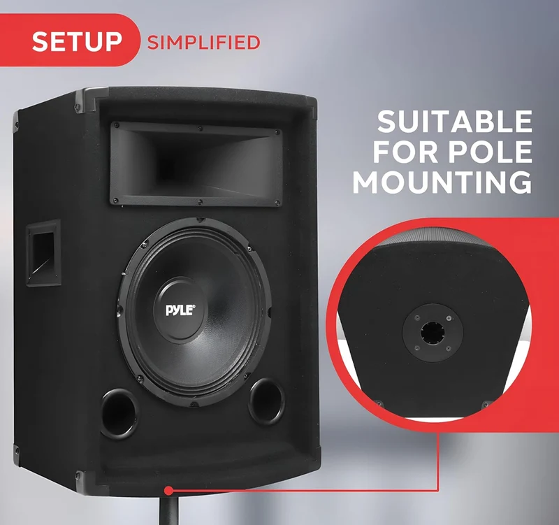 PRO 500Watt Outdoor Sound System Vehicle Stereo Speakers w/ 10" Woofer, 1.5" Kapton VC, Dual Tweeters, 4"x10" Super Horn Midrange, Crossover Network
